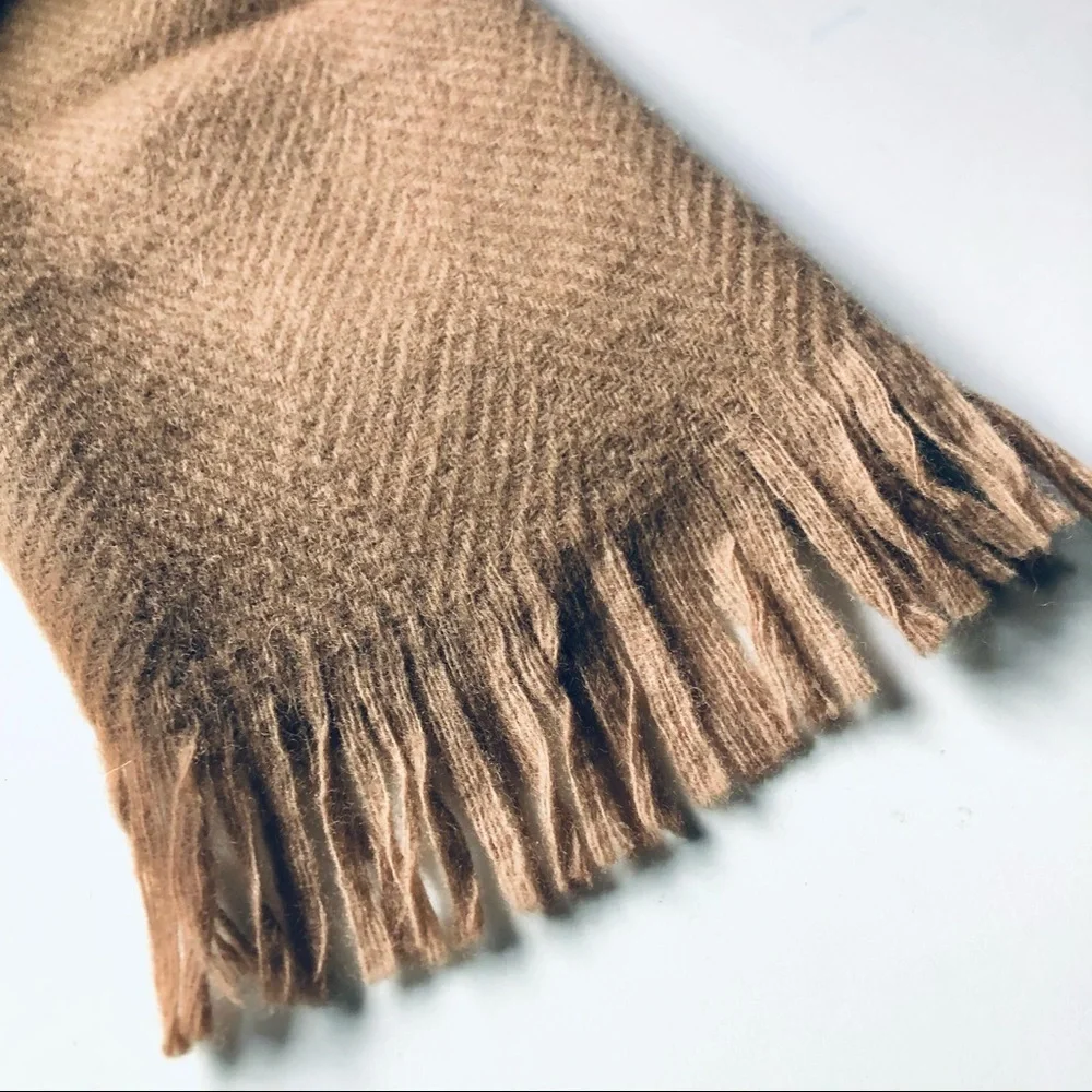 DIOR Authentic Pure 100% Wool Scarf Fringe Detail Hem NWOT Sunrise Academia